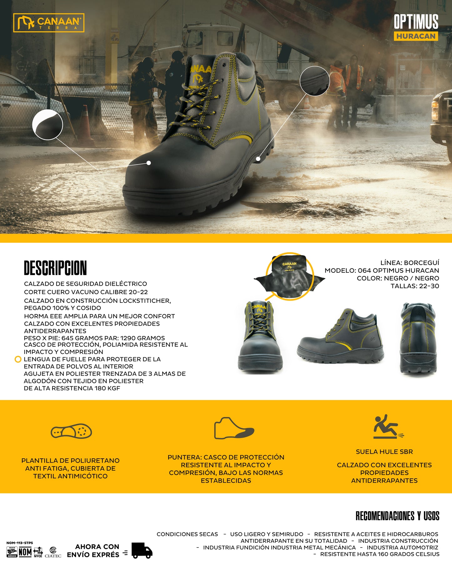 Botas de Seguridad Canaán Terra 064 Optimus Huracán