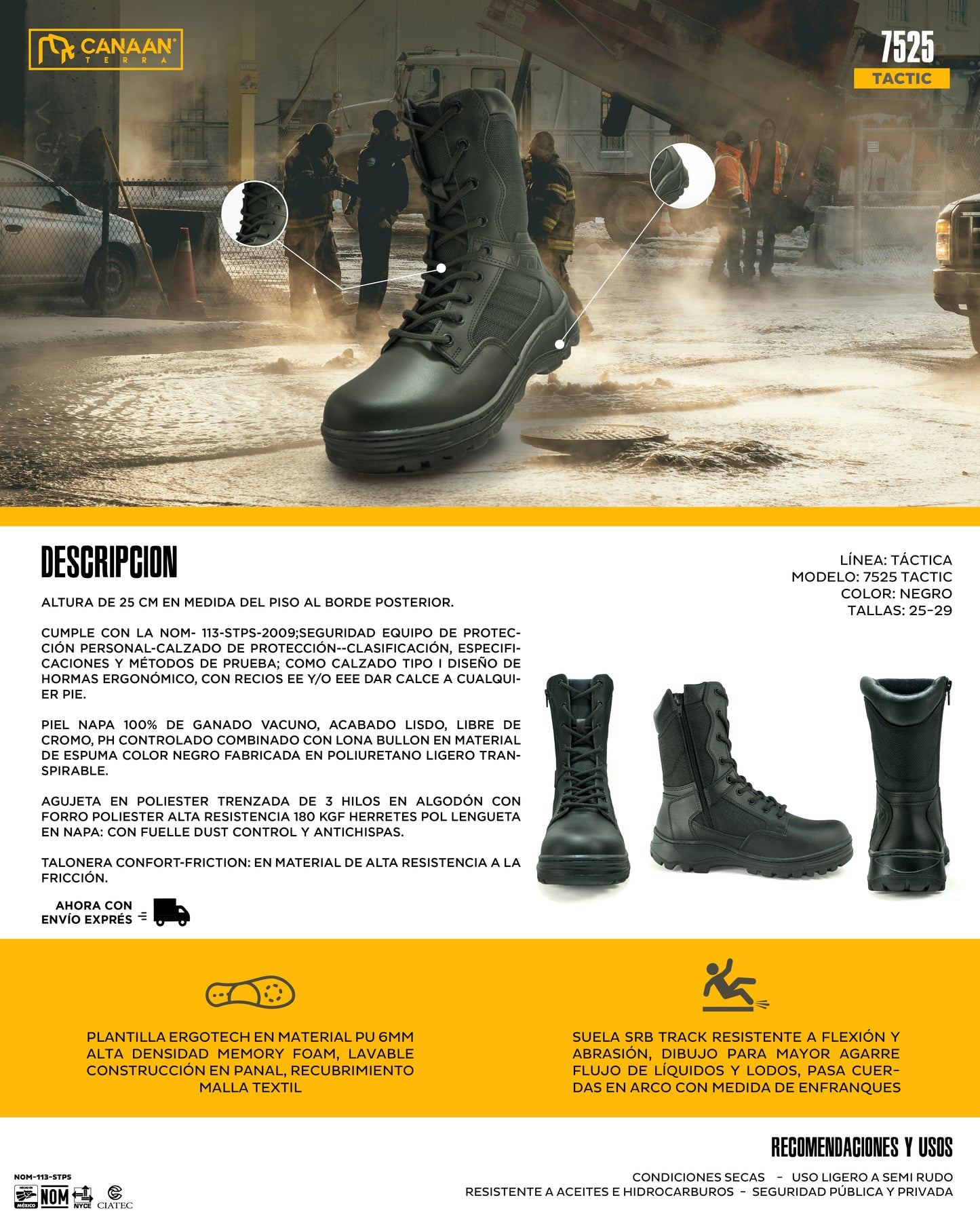 Botas Tácticas Canaán Terra 7525 Tactic