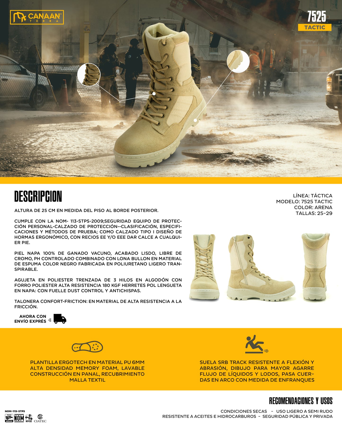 Botas Tácticas Canaán Terra 7525 Tactic