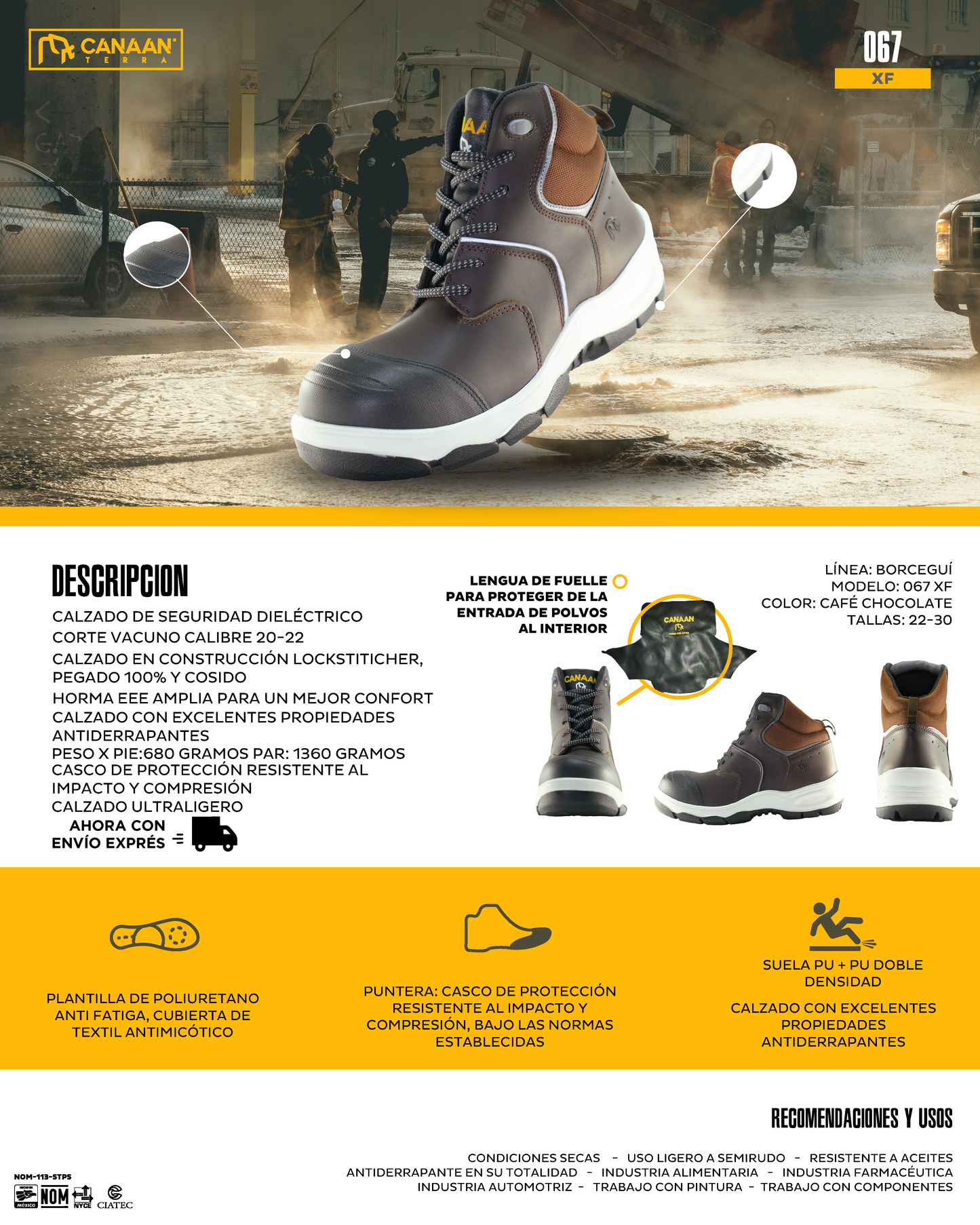 Botas de Seguridad Canaán Terra 067 XF Limited Café