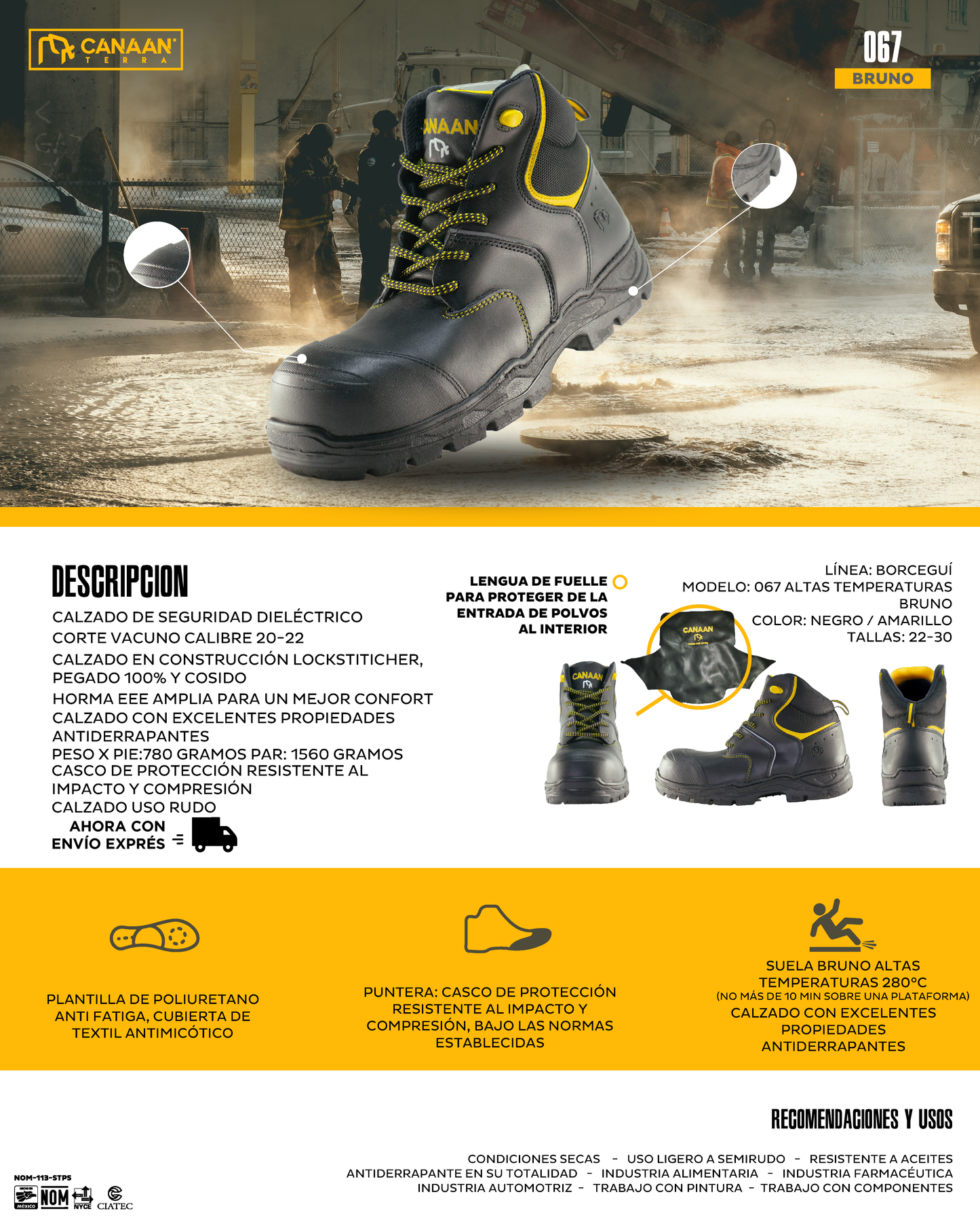 Botas de Seguridad Canaán Terra 067 Altas Temperaturas Bruno