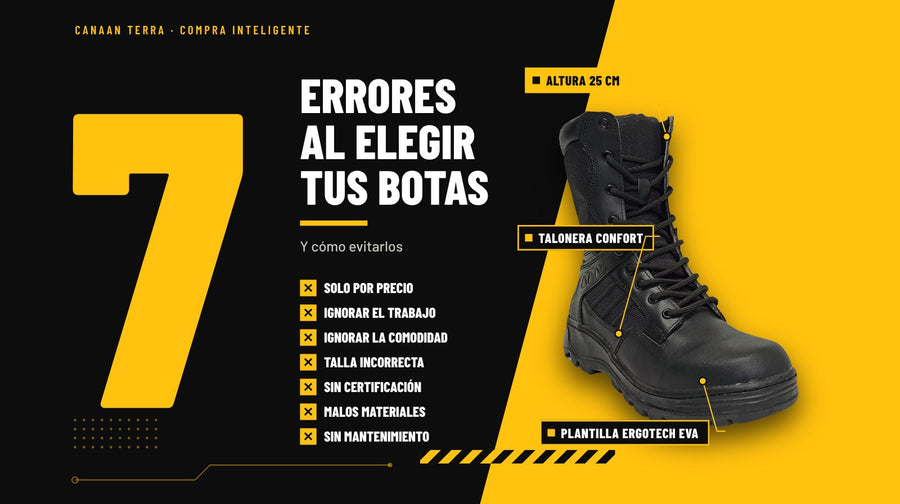 Errores comunes al elegir botas de seguridad (y cómo evitarlos)