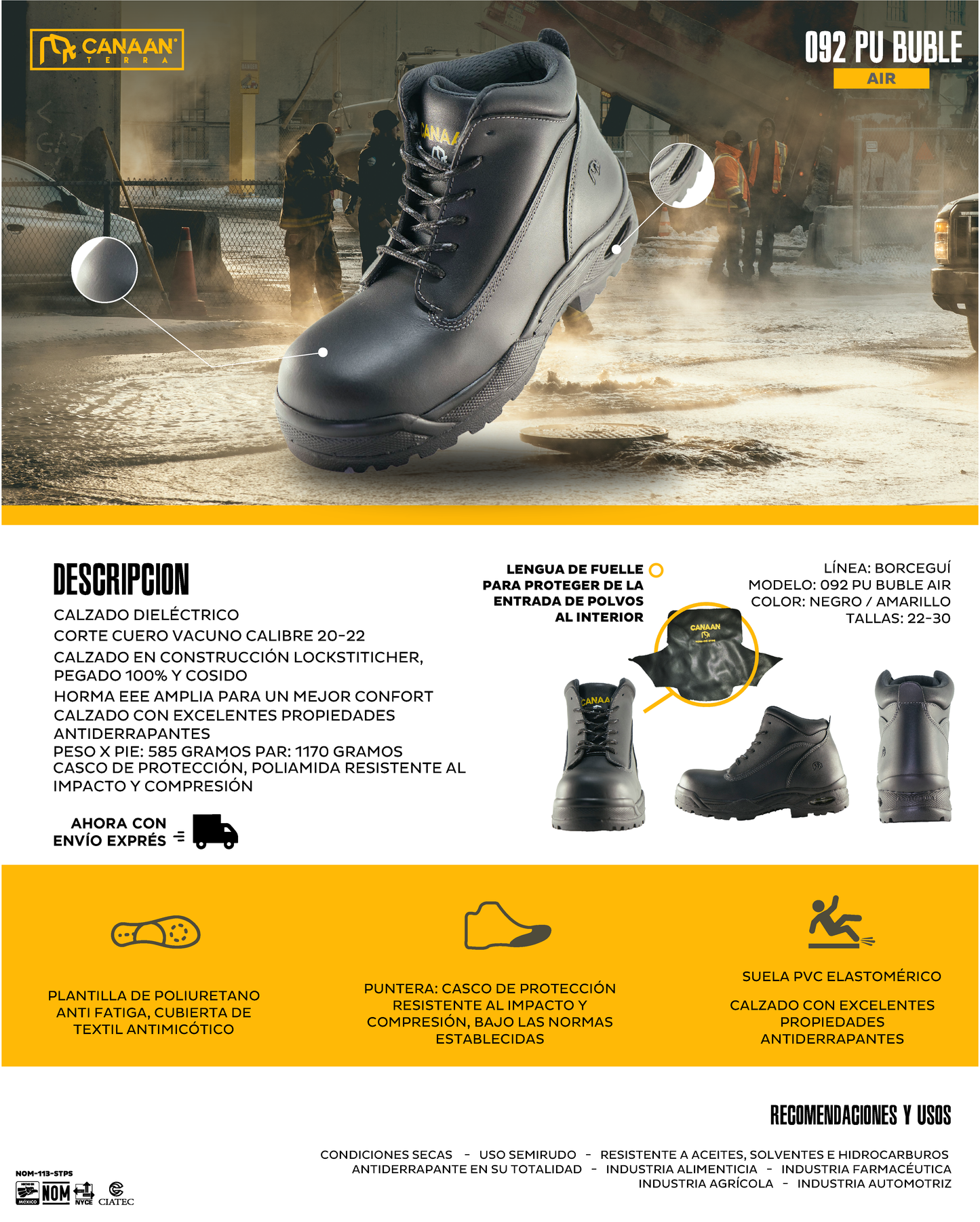 Botas de Seguridad Canaán Terra 092 Buble Air