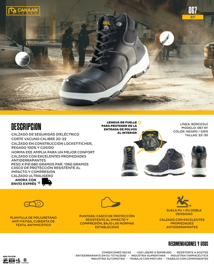 Botas de Seguridad Canaán Terra 067 XF Limited Negro/Gris